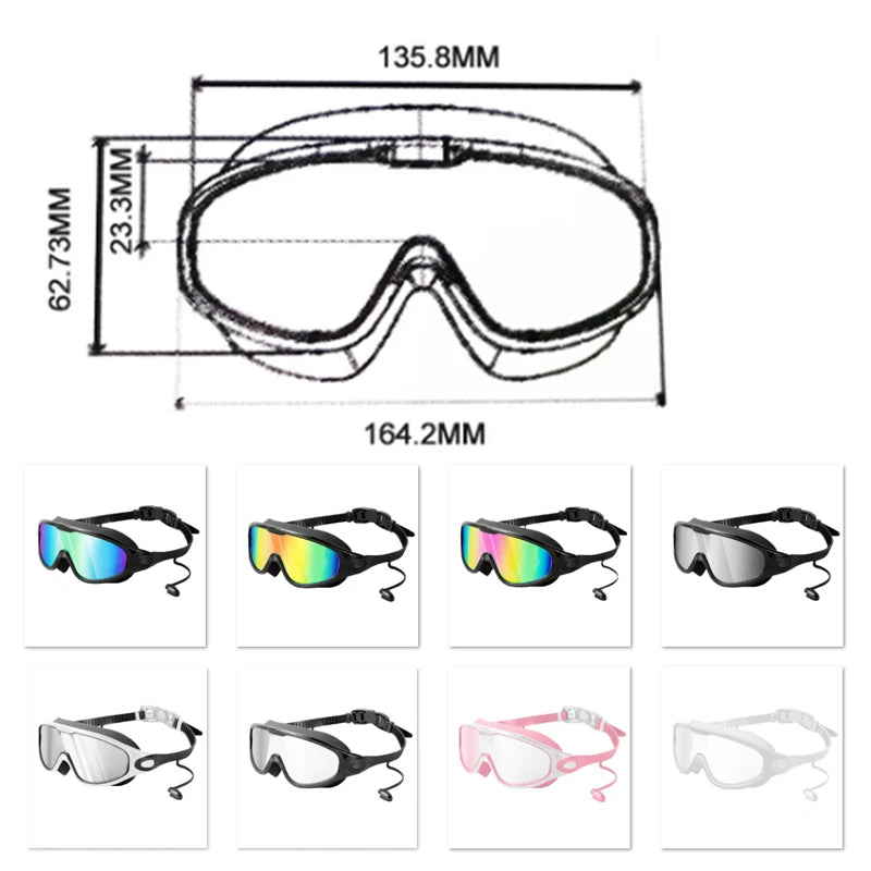 Colorful Anti-Fog Swimming Goggles with UV400 Protection and Silicone Frame