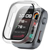 A clear tempered glass and PC protective case for a Huawei Watch D2 device.