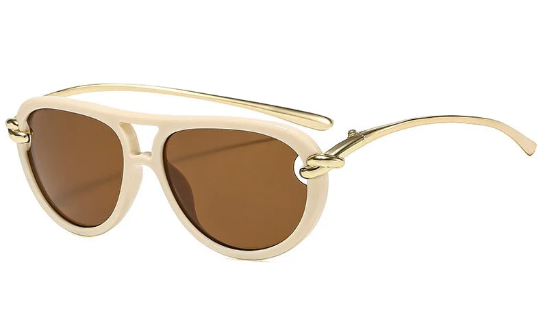 Elegant Knot Double Beam Pilot Sunglasses