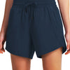 Navy women's quick-dry sports running shorts worn by a model.