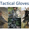 A collection of tactical gloves and gear used by soldiers in an outdoor combat environment.