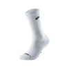 White athletic running socks with arch support shown in a profile view.