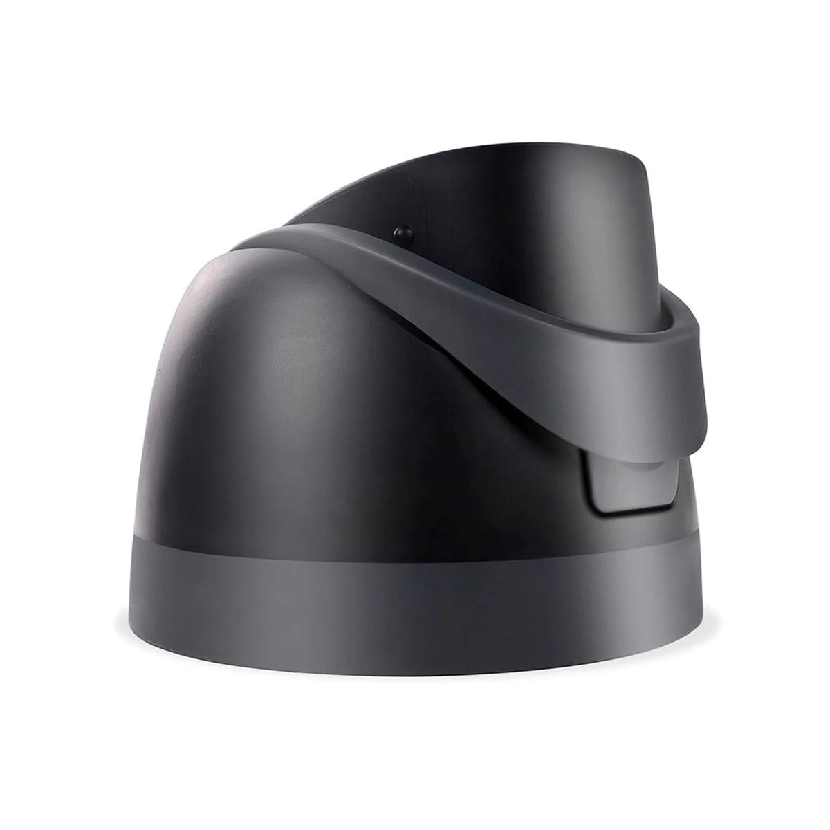 A matte black leakproof replacement lid for a water bottle, shown from the side.