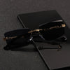 Minimalist Rimless Rectangle Sunglasses for Women and Men