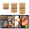 Rolls of beige elastic bandage tape in various widths, shown being applied to an arm.