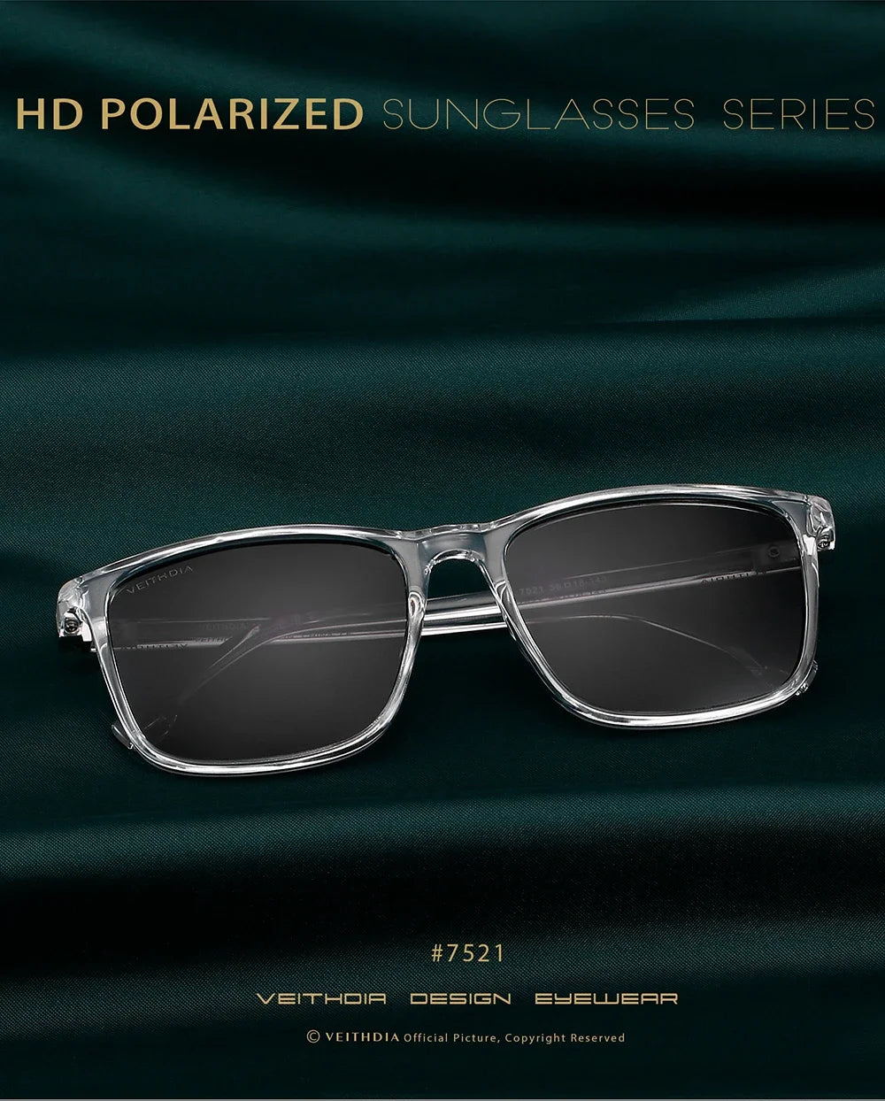 Retro Square Sunglasses with Polarized UV Protection