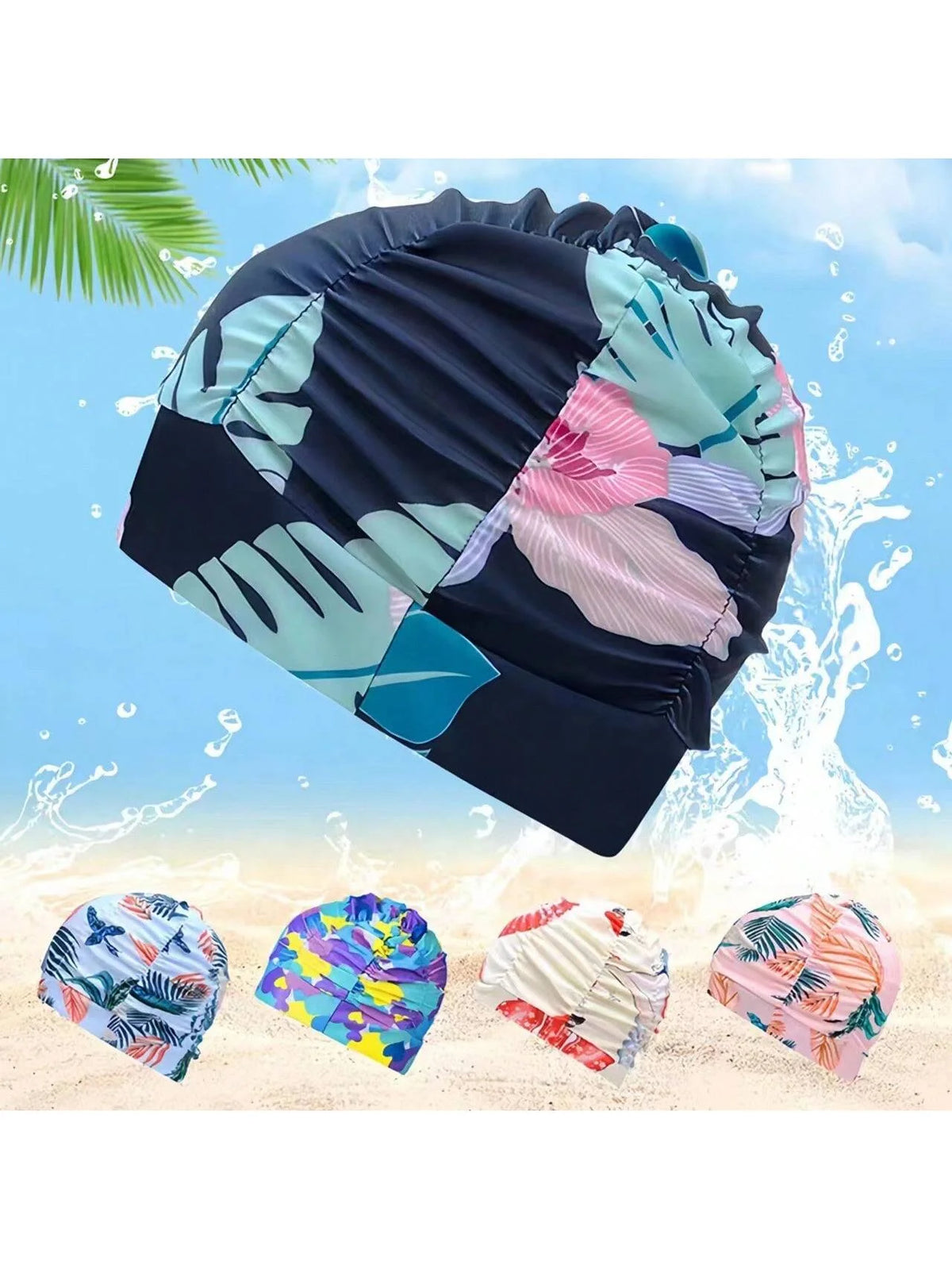 Comfortable Long Hair Swimming Cap with Ear Protection