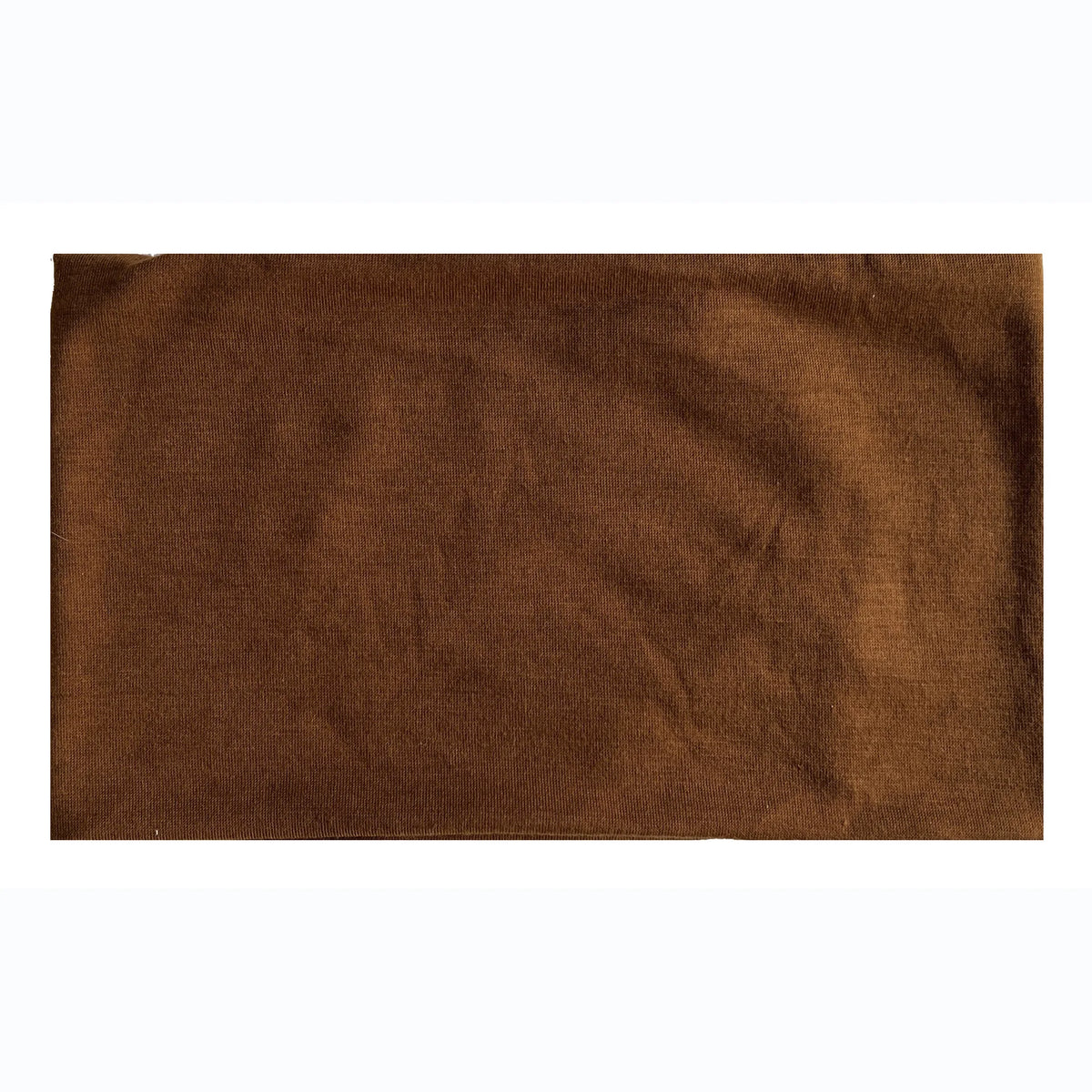 A rectangular swatch of brown suede or leather material used for crafting headbands.