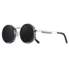 Lunettes de soleil noires polarisées avec branches argentées ajustables et verres foncés