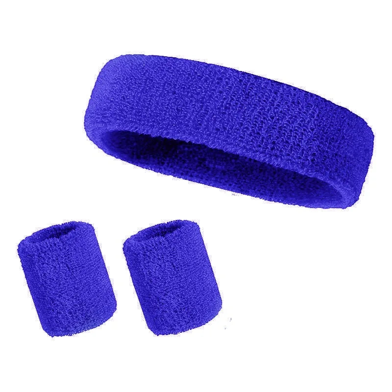 A set of three purple athletic sweatbands or hairbands.