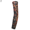 A black arm sleeve featuring a detailed orange and red tiger design for UV protection.
