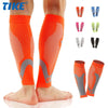 Orange calf compression sleeves for sports and daily wear shown on a leg with various colors available