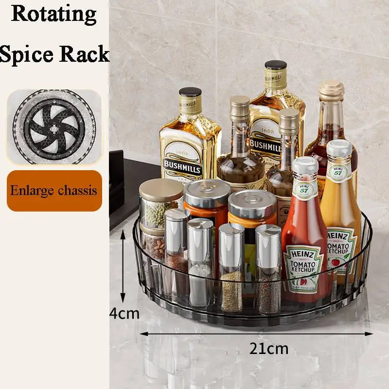 360° Rotating Acrylic Turntable Organizer for Spices, Condiments & More