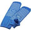 Calcetines hospital azules extra anchos antideslizantes con agarre estampado blanco