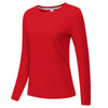 Top largo de yoga y running, ligero y transpirable, de color rojo brillante.