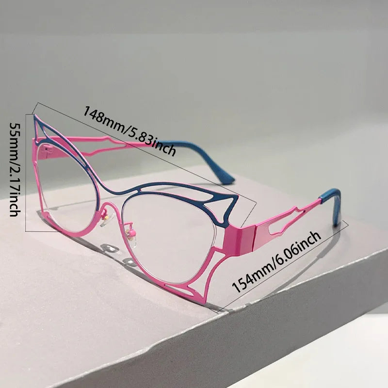Vintage Oversized Cat Eye Blue Light Glasses for Women