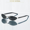 Retro Oval Sunglasses with Slim Metal Frame