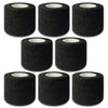 A set of black self-adhesive tattoo grip tape rolls in various sizes and thicknesses.