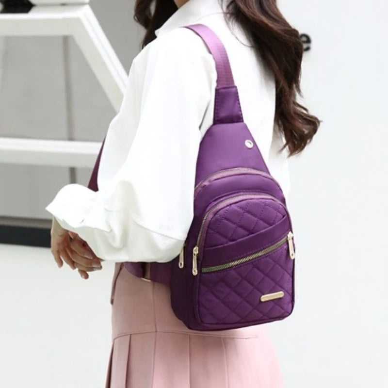 Nylon Crossbody Chest Bag for Women – Large Capacity, Adjustable Strap