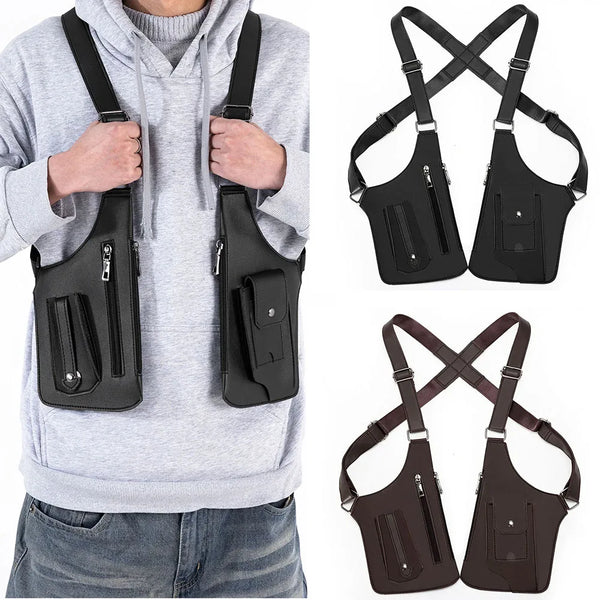Vintage Leather Chest Bag for Men