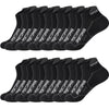 Un paquete de calcetines deportivos negros para hombre, transpirables y con la palabra SPORTMAN impreso.