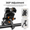 Support de téléphone universel noir rotatif pour vélos et motos avec ajustement 360° et inclinaison de 30°