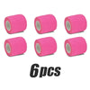 Six rolls of bright pink elastic tattoo grip tape for finger and wrist protection