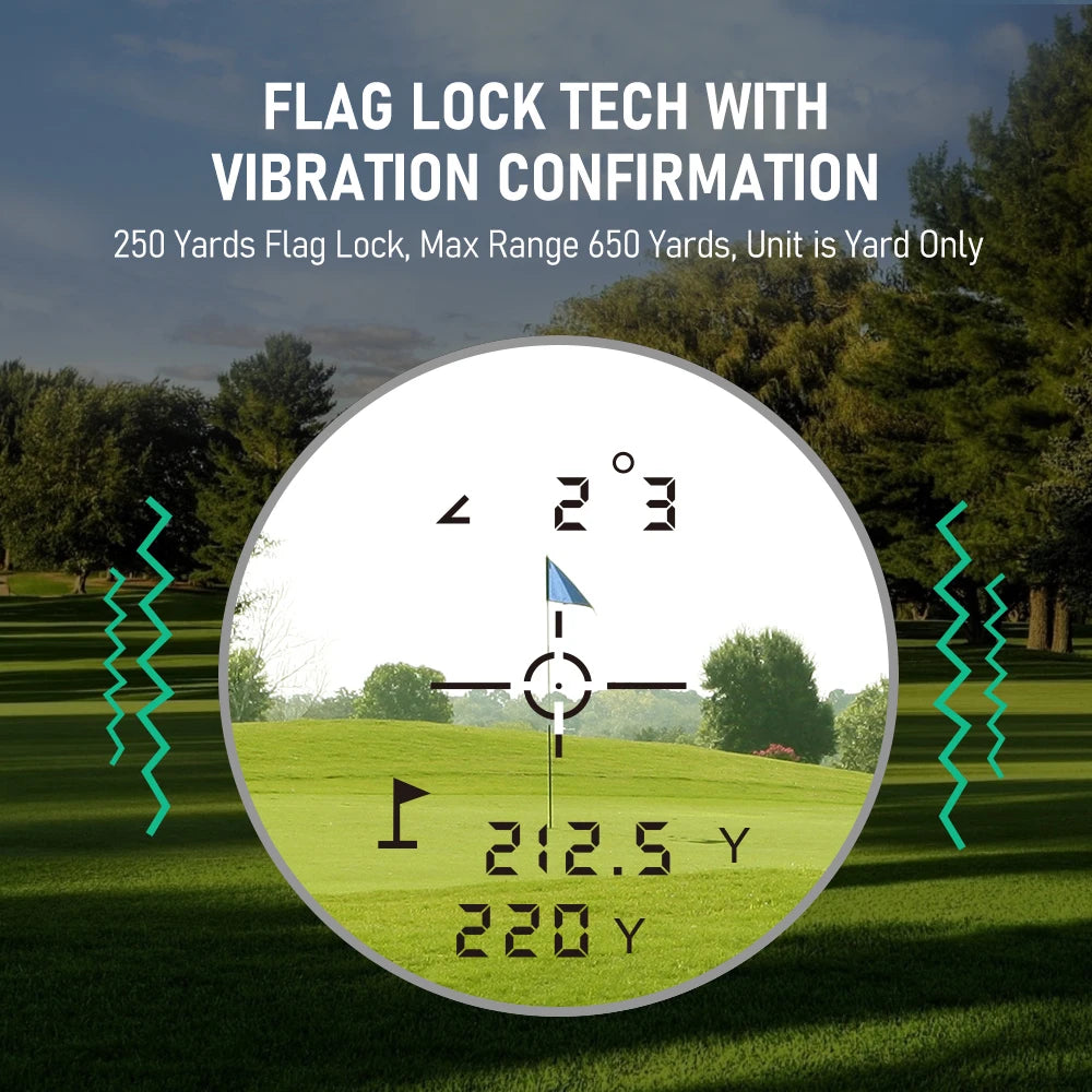 Golf Laser Rangefinder with Slope Compensation and Flag Lock