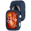 Coque de protection en silicone bleu foncé pour une Huawei Watch Fit 4 ou Pro, vue de face.