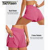 Pinke, hochgeschnittene Sportshorts mit hinterer und zwei Innentaschen