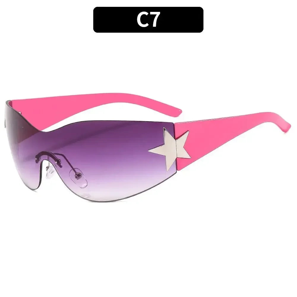 Pink and purple gradient sunglasses with a star detail