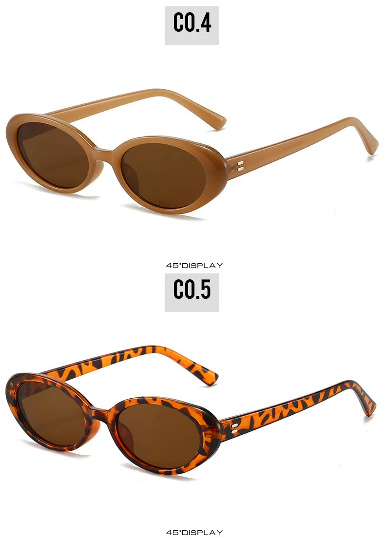 Retro Oval Sunglasses with UV400 Protection