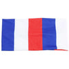 Bandeau à bande verticale de drapeaux de plusieurs nations : bleu, blanc et rouge.