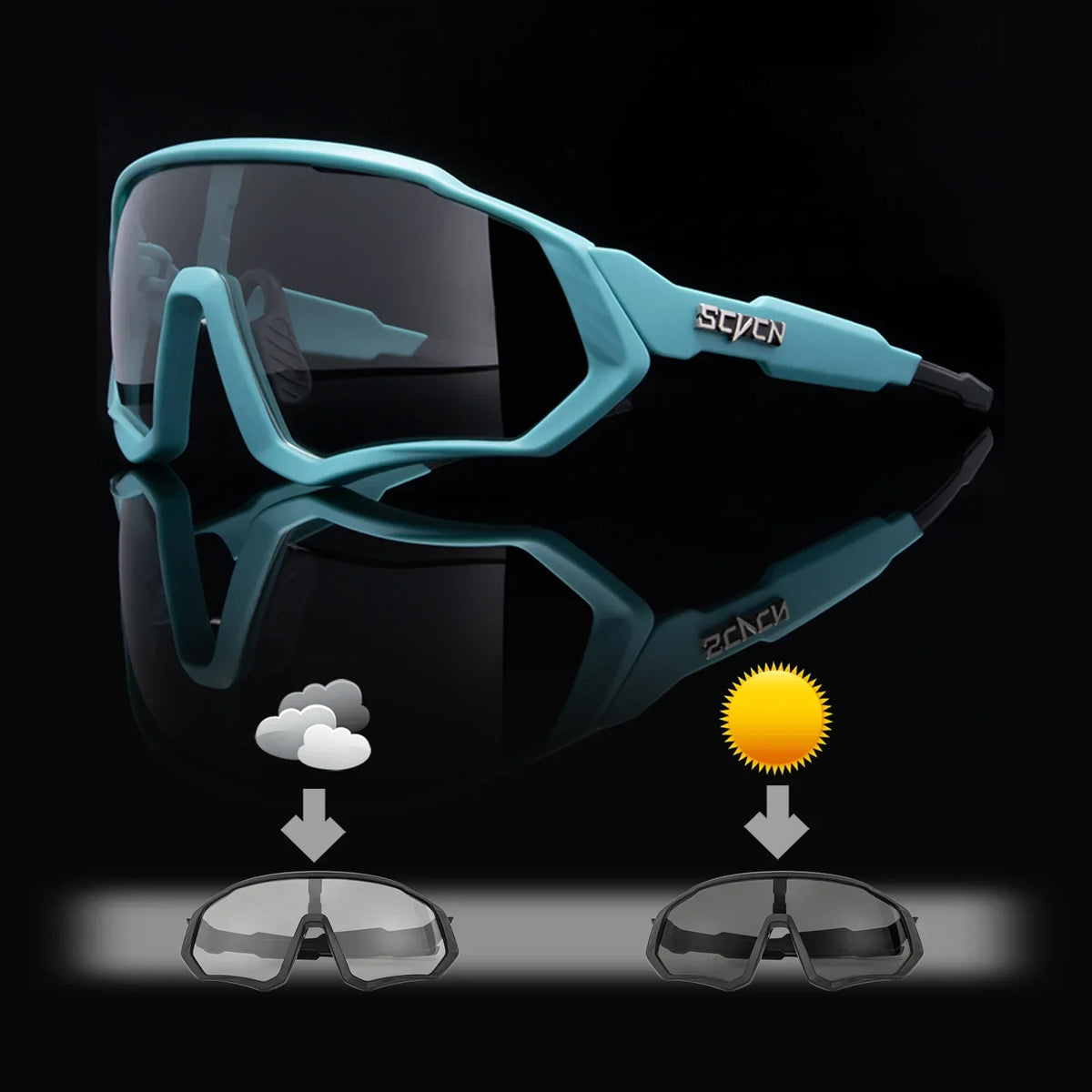 Photochromic Cycling Sunglasses with UV400 Protection