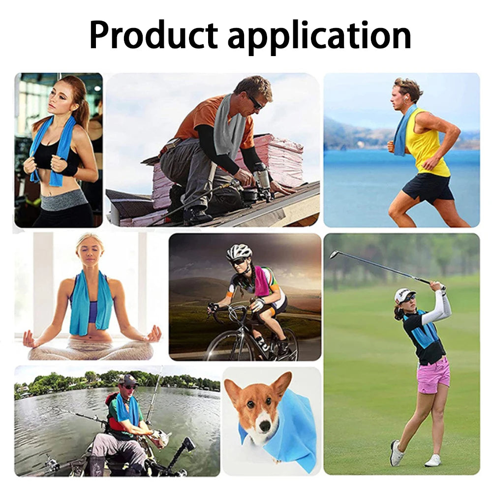 Verschiedene Anwendungen eines ultraabsorbierenden Mikrofaser-Sporthandtuchs bei Sport, Yoga, Angeln und Outdoor-Aktivitäten