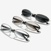Retro Oval Sunglasses with Slim Metal Frame
