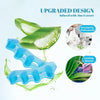 Green silicone toe separator and foot straightener infused with aloe extract shown in various forms