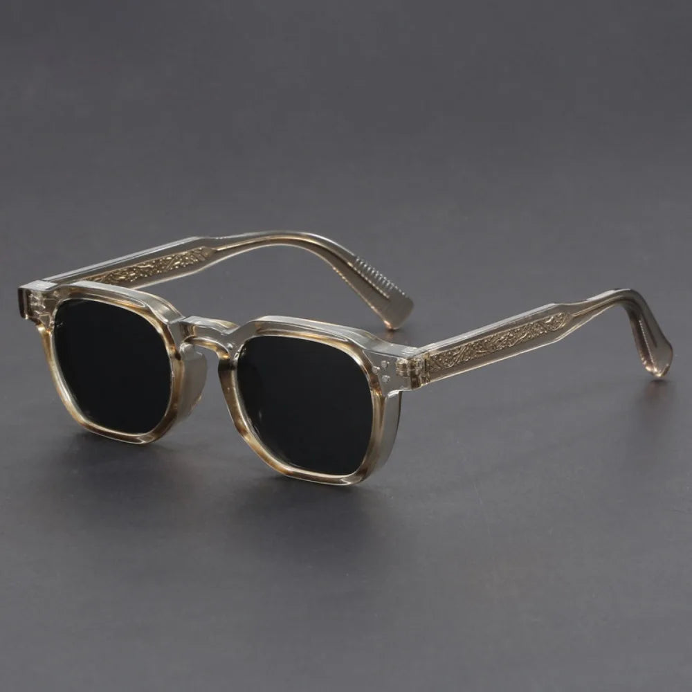 Retro Tortoiseshell Acetate Square Sunglasses