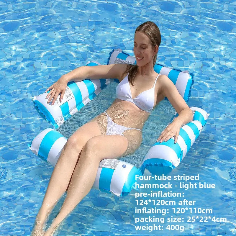 Striped Inflatable Pool Hammock for Adults