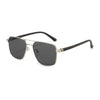 Classic square aviator sunglasses with black frames and dark lenses