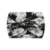 Bandeau de sport à motif floral noir et blanc stretch imprimé, plié