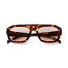 Vintage oversized square sunglasses with a tortoiseshell pattern frame and brown lenses.