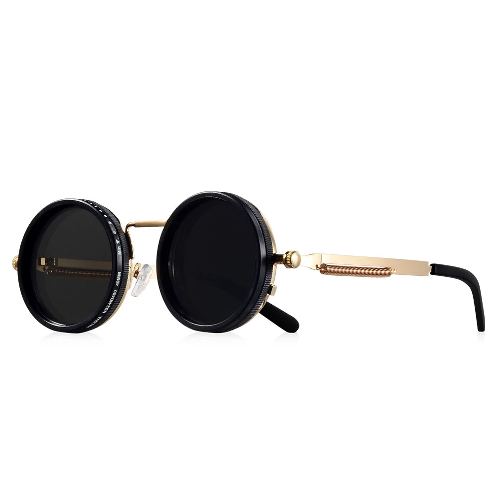 Lunettes noires avec branches réglables ton or
