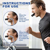 Instructions for use showing a man adjusting a valve to inhale and expand the chest.
