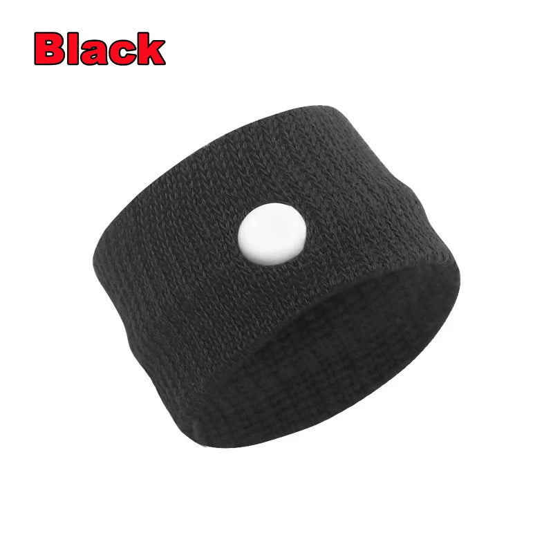 Pulsera negra antiemesis con centro blanco