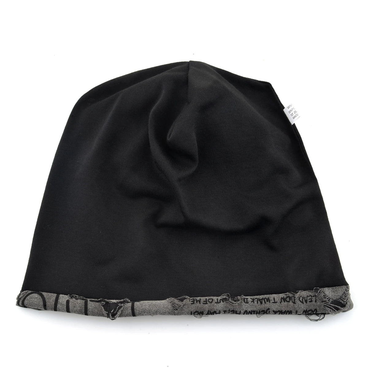 Vintage Letter Print Beanie Hat with Fleece Lining