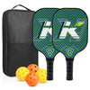 2-Piece Fiberglass Pickleball Paddle Set with 4 Balls for Beginners