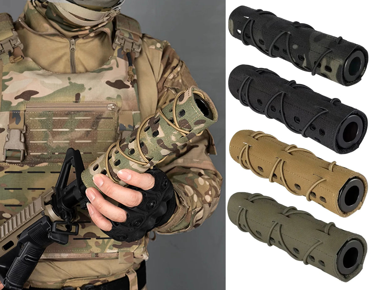 Tactical Airsoft Suppressor Cover with Camouflage Pattern