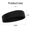 Black wristband or sports band shown with dimensions of 5cm by 18cm