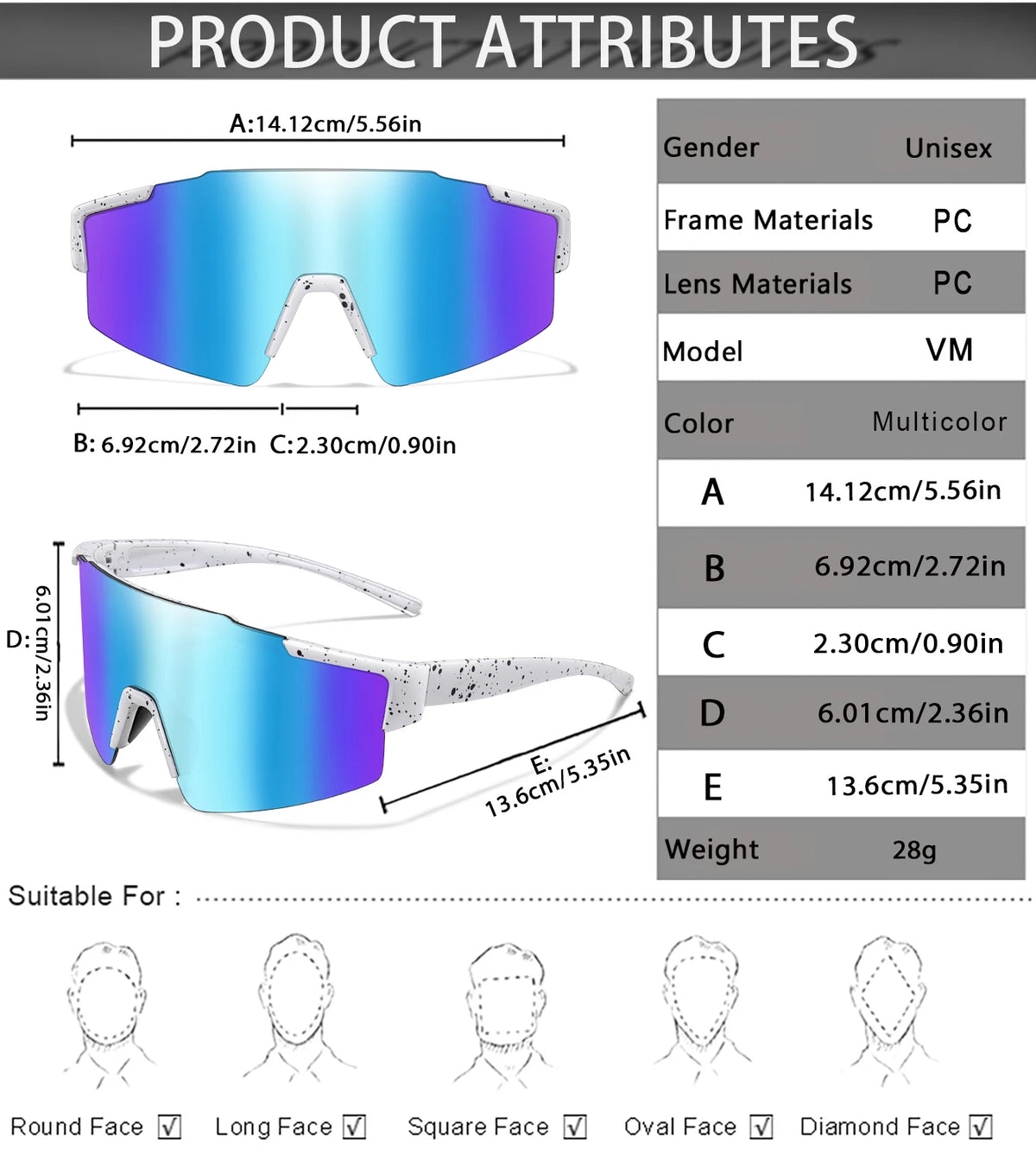 UV400 Polarized Sports Sunglasses (3-Pack)